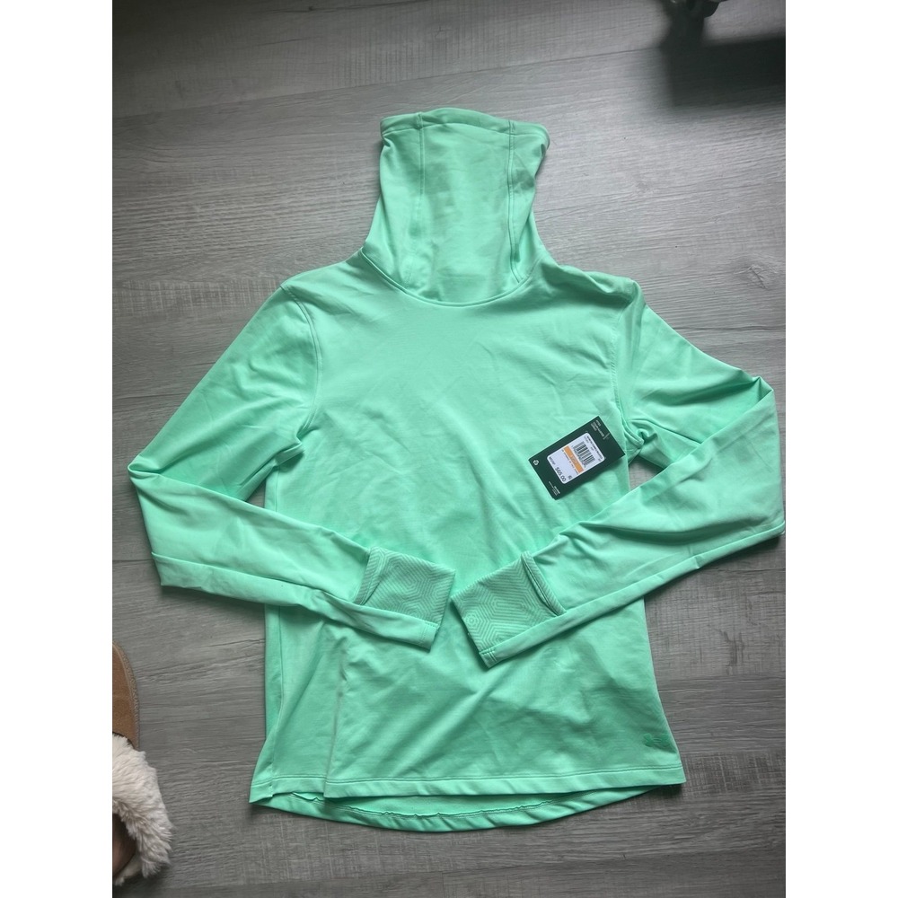 New Under Armour Women's S ColdGear Infrared Up The Pace‎ Funnel Neck lime green
